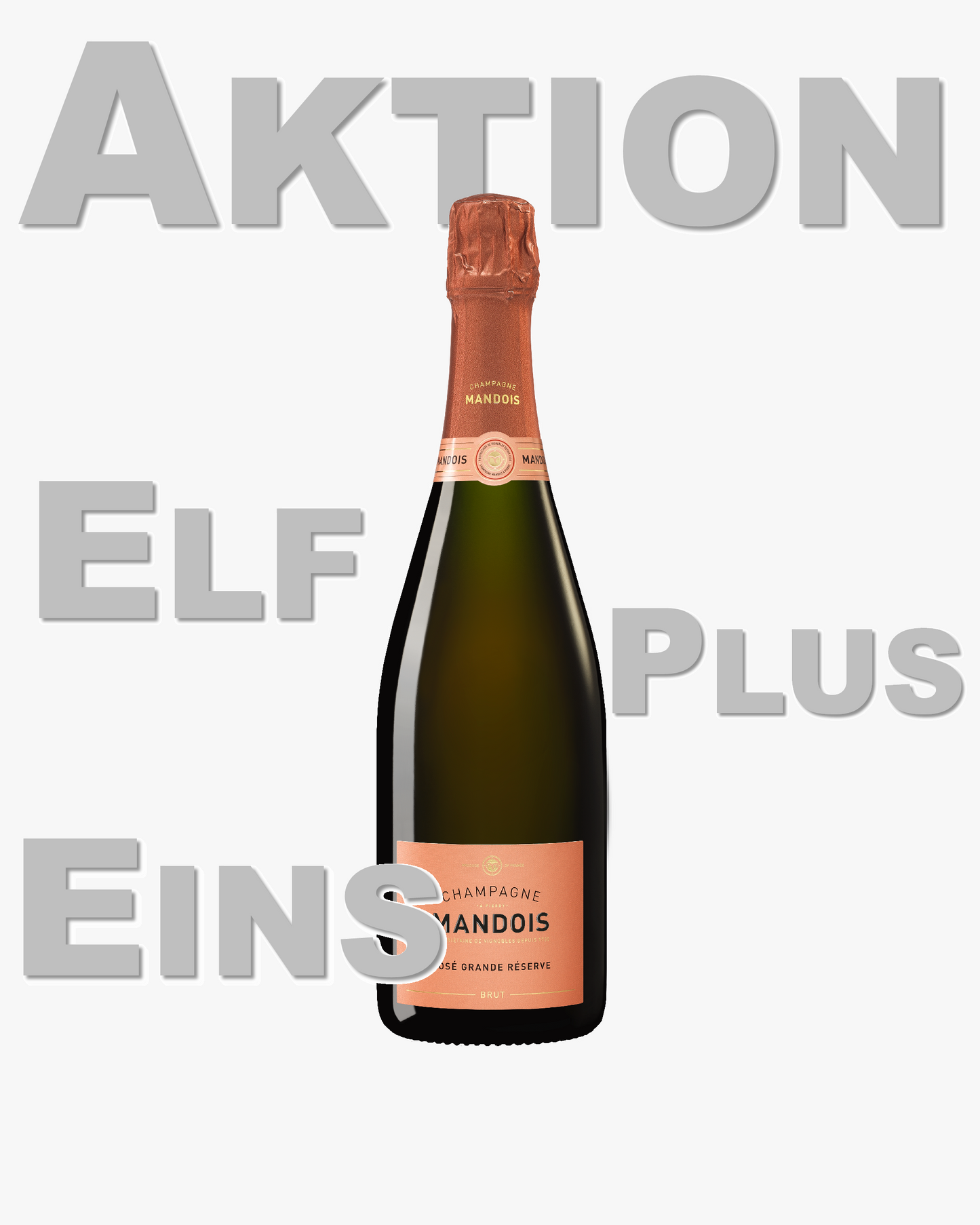 AKTION 11+1: 12x Champagne Mandois Rosé Grande Réserve Brut