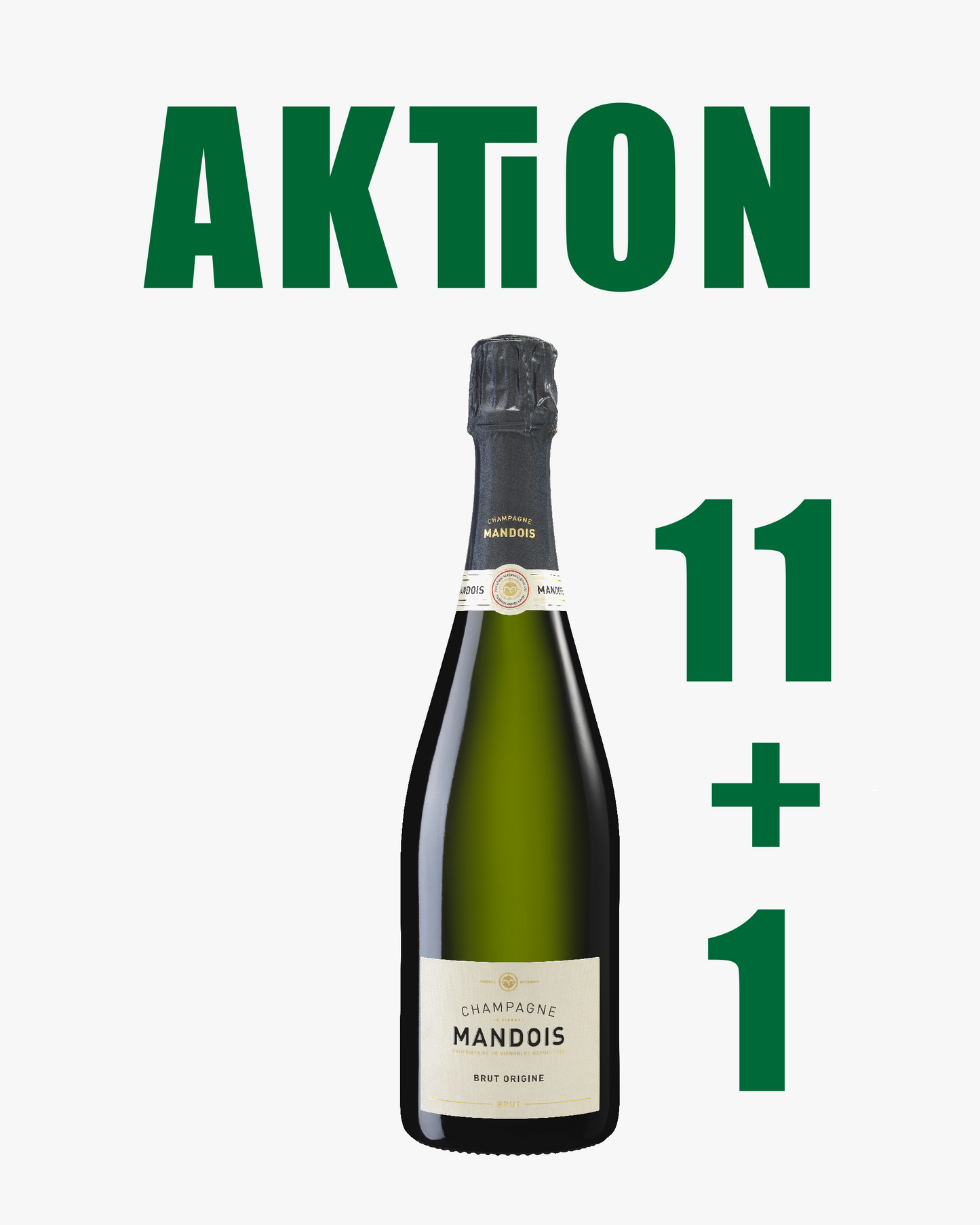 AKTION 11+1: 12x Champagne Mandois Brut Origine