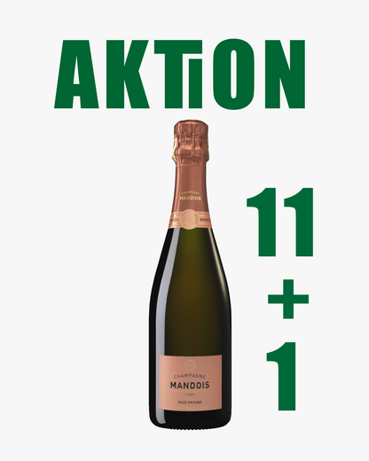 AKTION 11+1: 12x Champagne Mandois Rosé Origine Brut