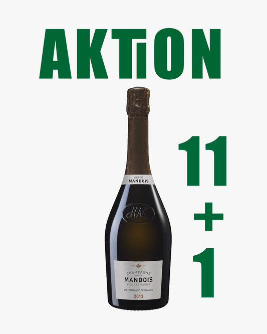 AKTION 11+1: 12x Champagne Mandois "Victor" Vieilles Vignes Brut mit Jahrgang 2013